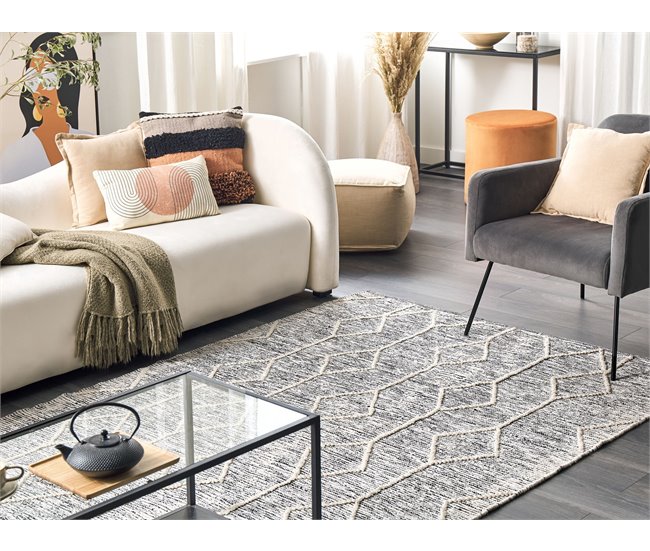 Beliani De pelo corto EDREMIT 140x200 Cinza