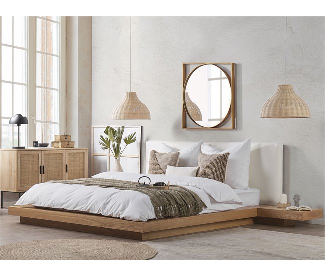 Beliani Cama com estrado MDF ZEN 308x229 Bege