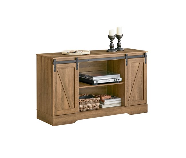 Aparador com porta de correr FSB60-BR SoBuy 120 Castanho