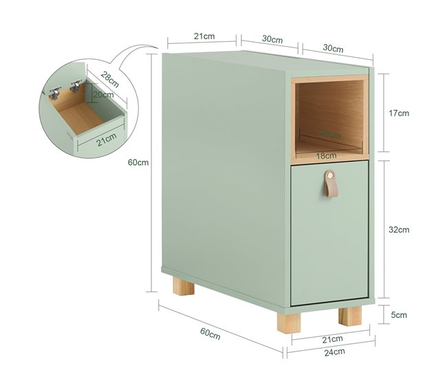 Mesa de apoio para sofá Mesa de apoio FBT161-GR SoBuy PT Verde