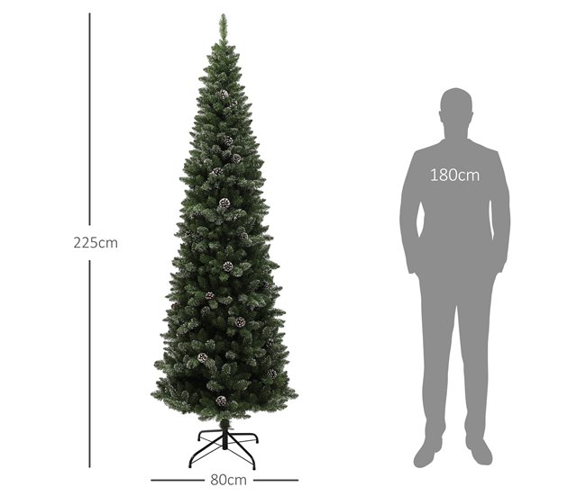 Árvore de Natal Plástico e Aço HOMCOM, casa - natal Verde