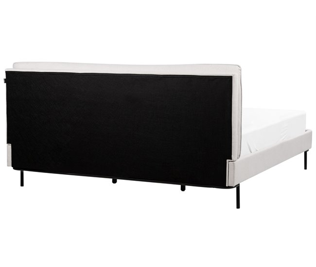 Beliani Cama com estrado Poliéster CORIO 193x219 Cinza Claro