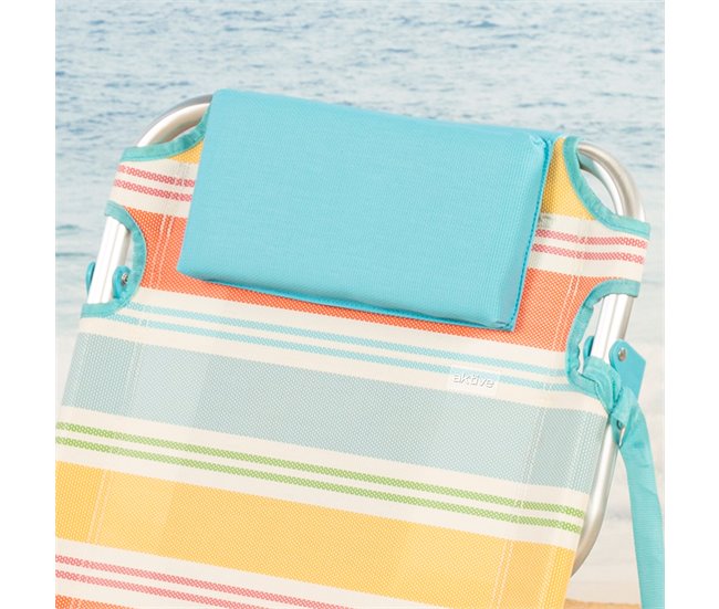 Aktive Cadeira de praia dobrável, alumínio, 5 posições e bolso Multicor
