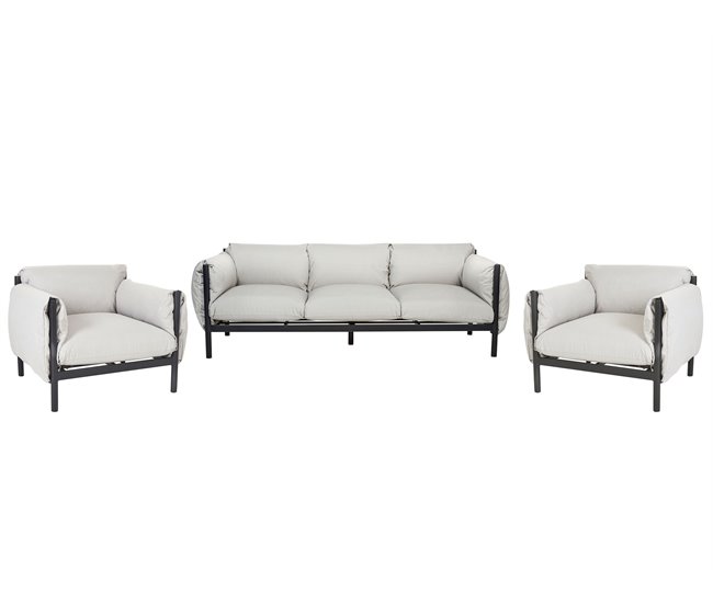 Beliani Conjunto lounge ESPERIA Cinza Claro