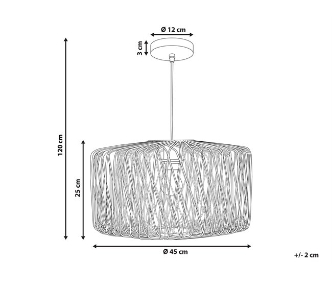 Beliani Candeeiro de tecto JAVARI Castanho