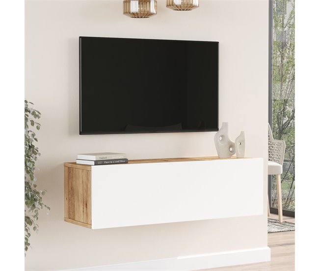 Suporte para TV de parede Lapinlahti aglomerado [en.casa] 100 Branco