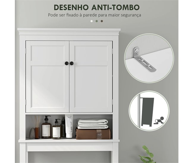 Armário sobre Sanita MDF HOMCOM, casa - casa de banho Branco