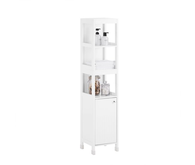 Armário alto de casa de banho BZR187-W SoBuy PT Branco