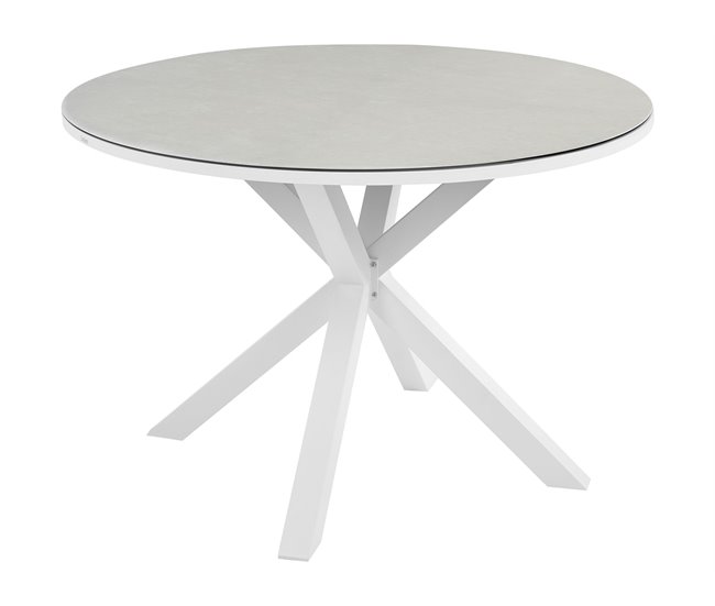 Beliani Conjunto de refeição MALETTO/GROSSETO Branco/cinza