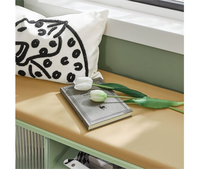 Banco para sapatos com portas deslizantes FSR115-GR SoBuy Verde