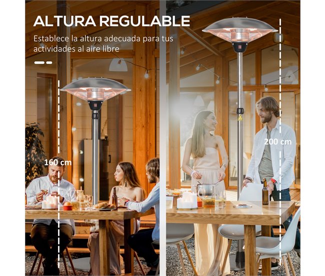 Aquecedor de Jardim Elétrico Prata