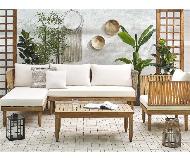 Beliani Conjunto de jardín CREMONA Branco/ Bege