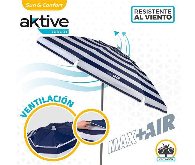 Guarda-sol tubo alumínio UV50 Aktive Beach Azul Marino