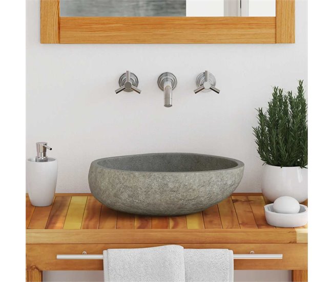 Lavatório - Lavabo - Pia de banheiro oval Antracite
