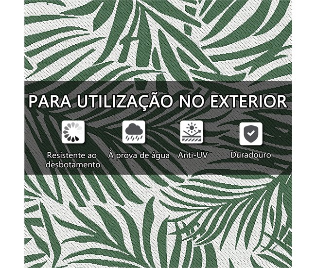 Tapete de Exterior Polipropileno Outsunny Verde