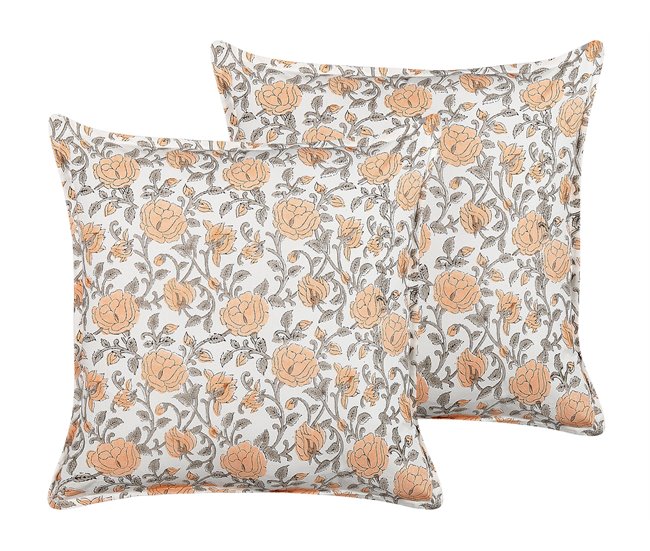 Beliani Almofada decorativa MEADIA Branco/ Bege