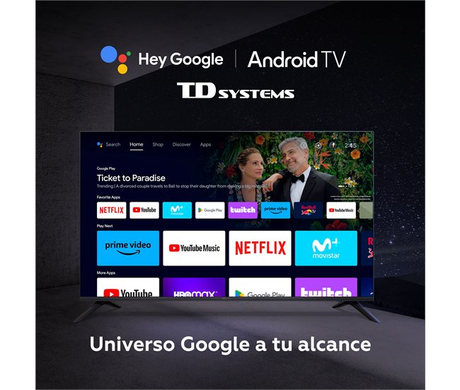 Televisor Smart TV 32 polegadas - TD Systems PRIME32K20GLE Preto