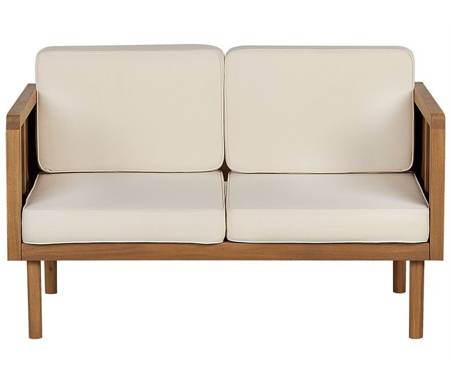 Beliani Conjunto lounge Madeira de acácia BARATTI Creme