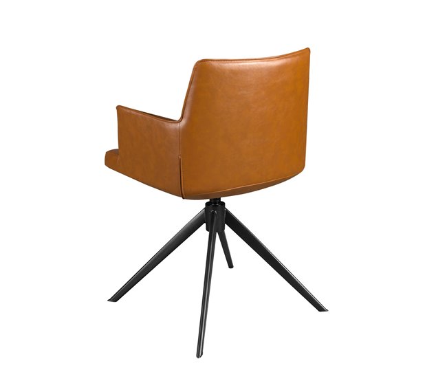 ANGEL CERDA Cadeira giratória em pele de castanho conhaque Castanho