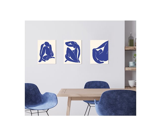 Gravura DAMA AZUL I 40x30cm marca MARCOMUEBLE  Azul