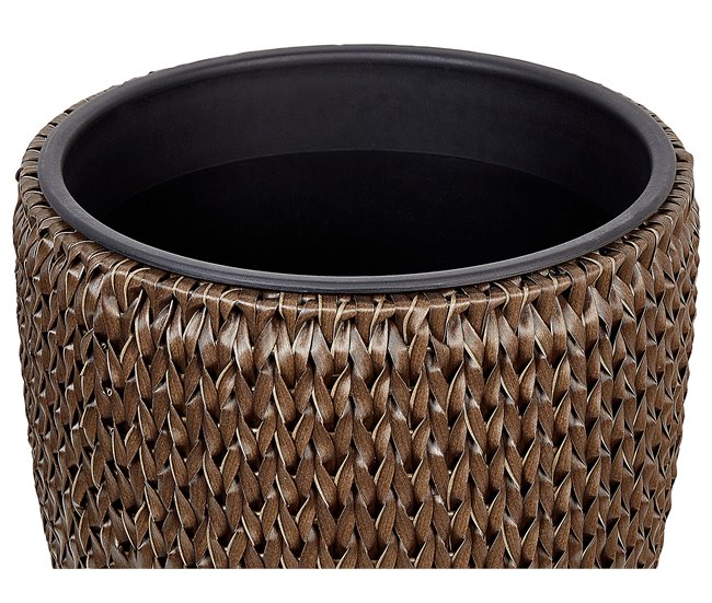 Beliani Conjunto de 3 vasos para plantas BERBERIS Castanho