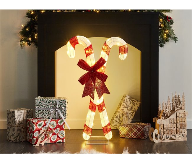 Beliani Decoração LED OLASVIK Branco/ Vermelho