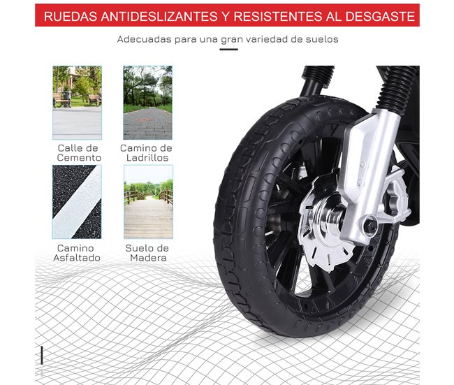 Mota Elétrica para Crianças PP e Metal HOMCOM Vermelho