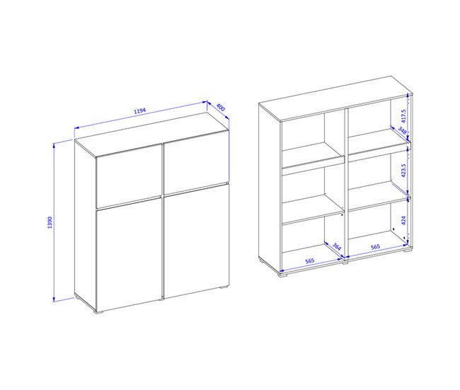 Aparador de 4 portas Lilia 119 Branco