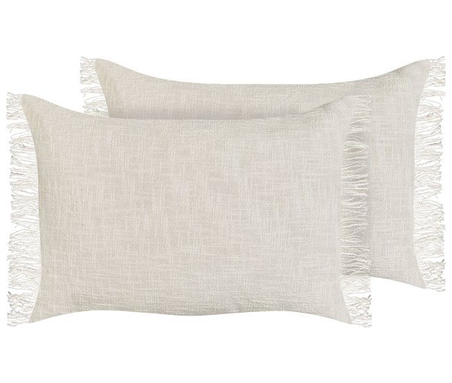 Beliani Almofada decorativa MABA Creme