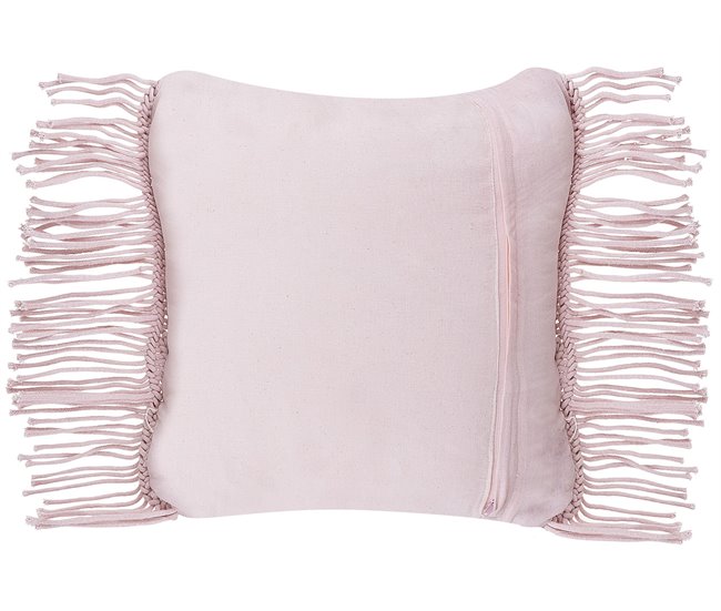 Beliani Almofada decorativa YANIKLAR Rosa Talco
