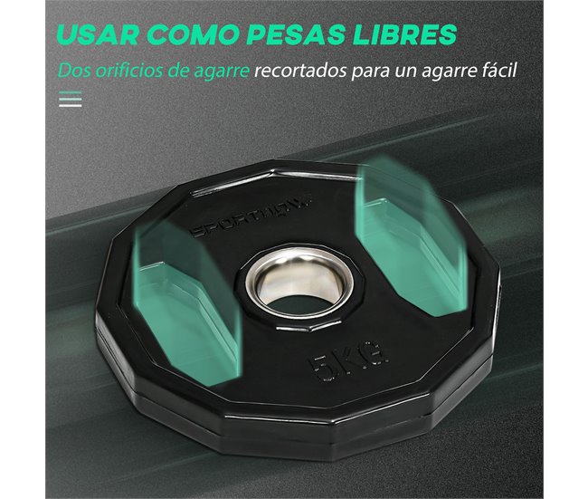 Discos de Musculação Metal e Borracha SPORTNOW Preto / Cinza