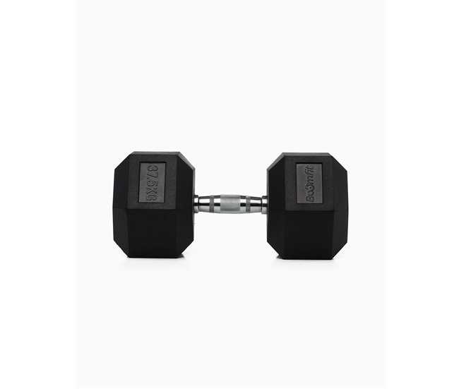 Halteres Hexagonais 37,5Kg (Par) - BOOMFIT Preto