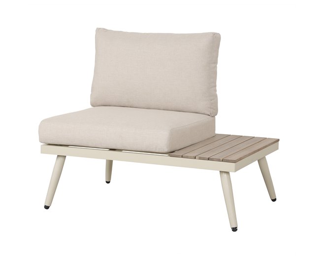 Set de jardim BIARRITZ com sofá e mesa de centro branca Branco/ Madeira