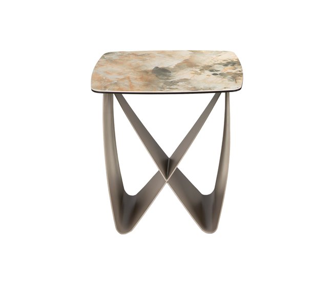 ANGEL CERDA Mesa de canto quadrada em mármore de porcelana Topo