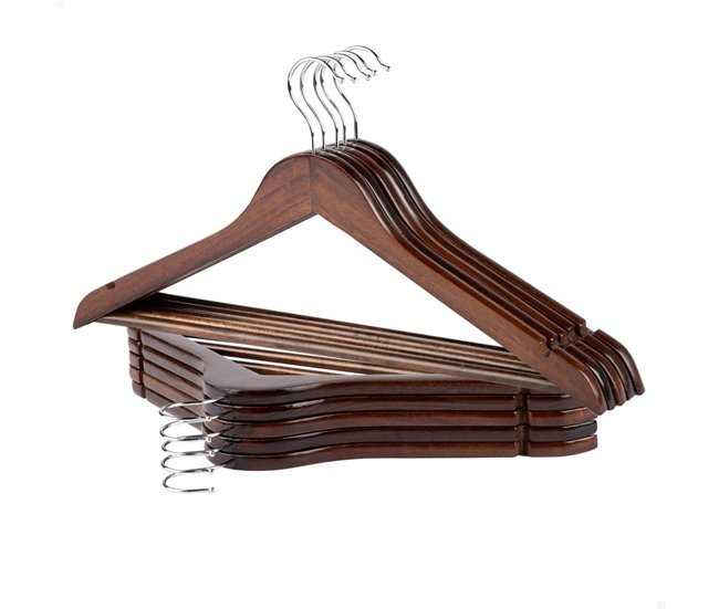 Max Home Pack de 10 cabides de madeira castanhos Castanho