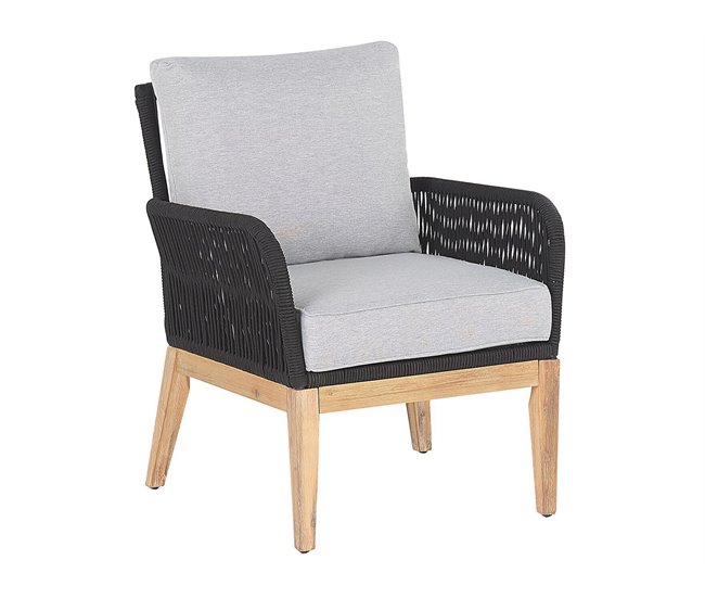 Beliani Conjunto lounge Madeira de acácia MERANO Branco/ Bege