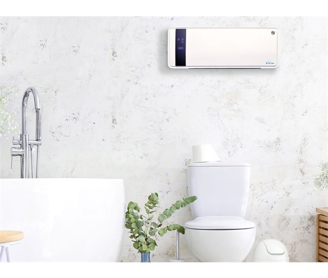 Aquecedor de parede cerámico 2000W com visor digital, controlo remoto Branco