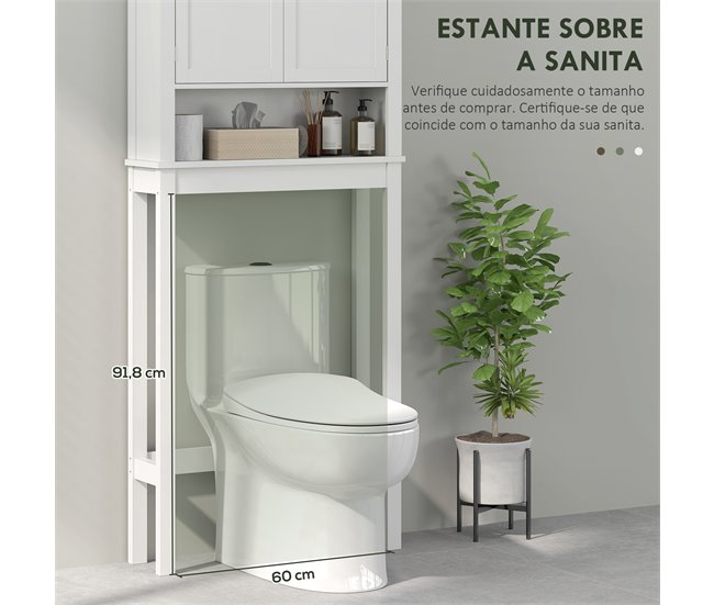 Armário sobre Sanita MDF HOMCOM, casa - casa de banho Branco