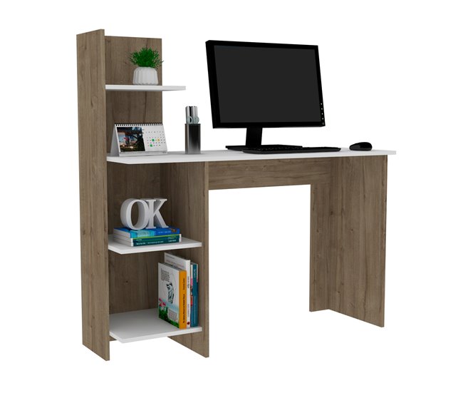 Mesa de escrita Vilna 120, com estante Multicor