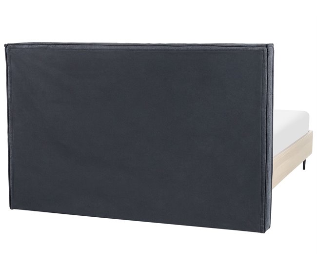 Beliani Cama com estrado Poliéster IZERNORE 187x215 Cinza Escuro