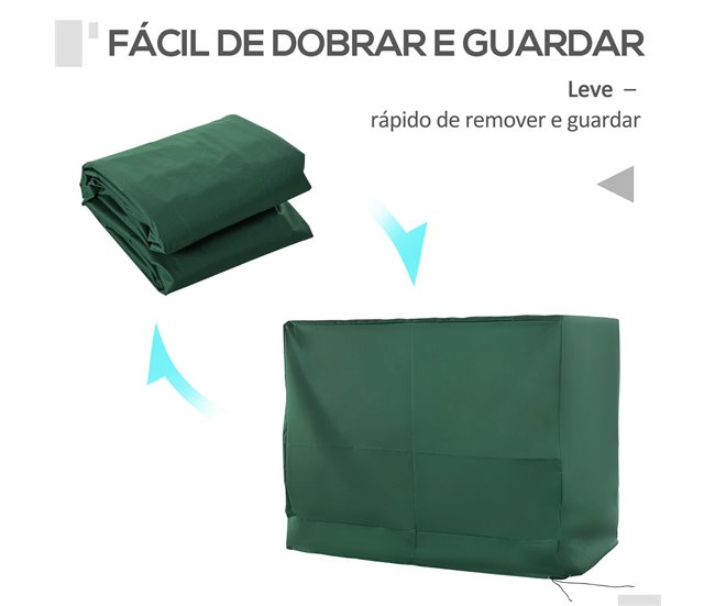 Capa para Baloiço de Jardim Tecido Oxford Outsunny Verde