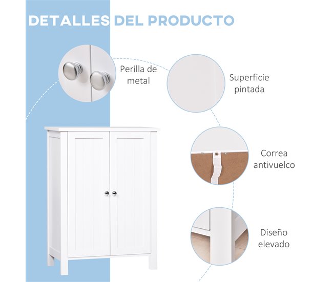 Armário Casa de Banho MDF kleankin, casa - natal 60 Branco