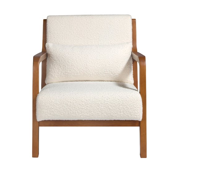 ANGEL CERDA Poltrona em tecido branco Nogal