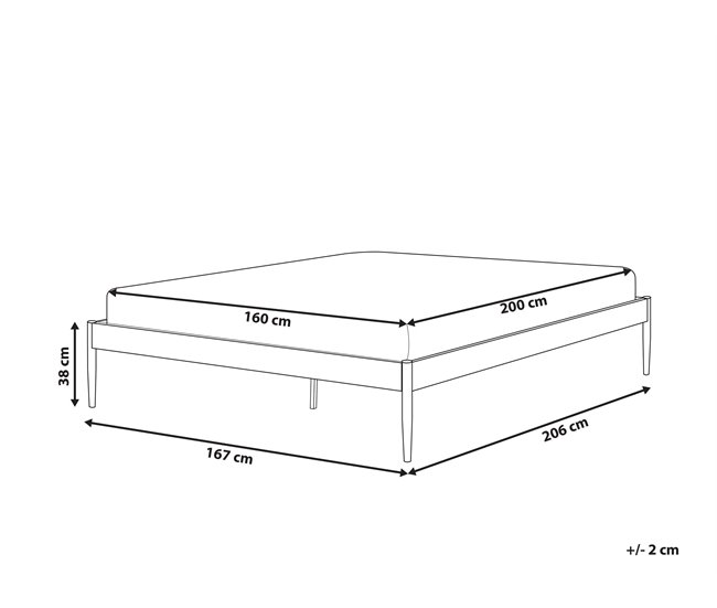 Beliani Cama Acero VAURS 167x206 Branco