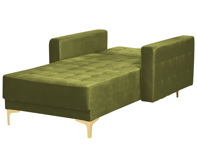 Beliani Chaise longue Veludo ABERDEEN Verde