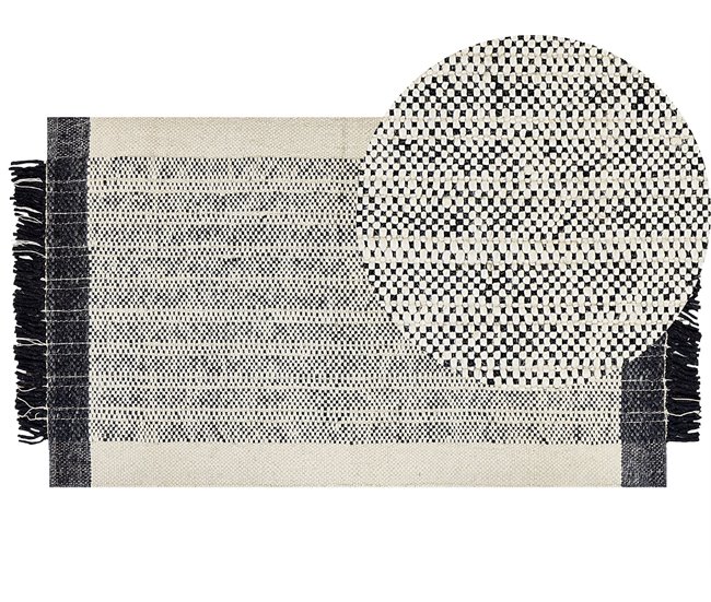 Beliani Entrelaçado KETENLI 80x150 Branco/ Bege