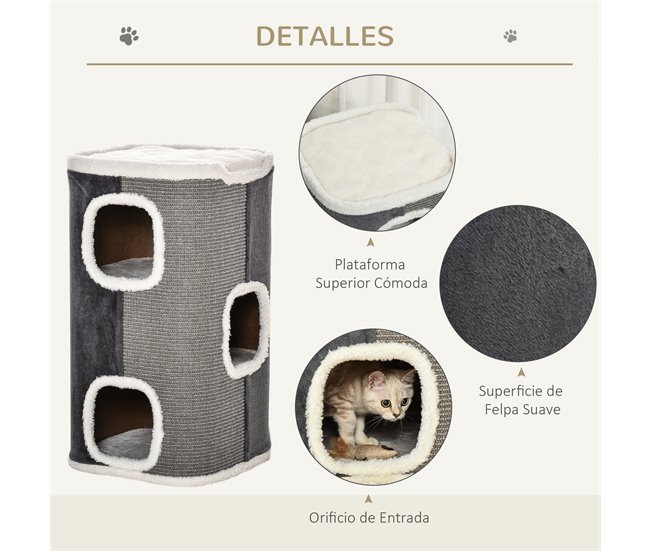 Barril Arranhador para Gatos Cinza