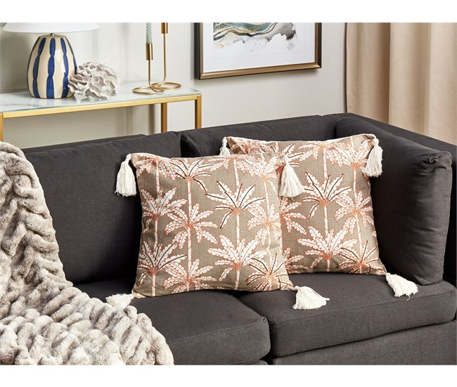 Beliani Almofada decorativa MELOBESIA Multicor