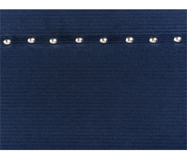 Beliani Cama com estrado Bombazine MIMIZAN Azul Marino