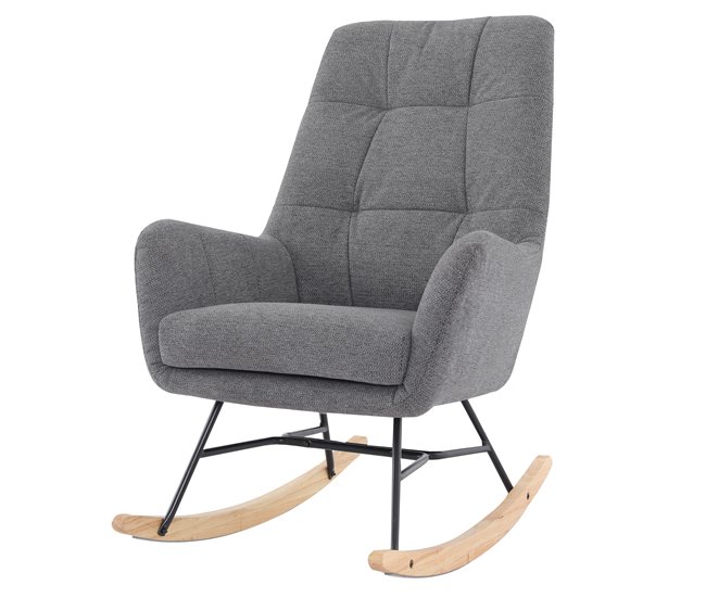 Cadeirão de baloiço decorativo PETER Cinza
